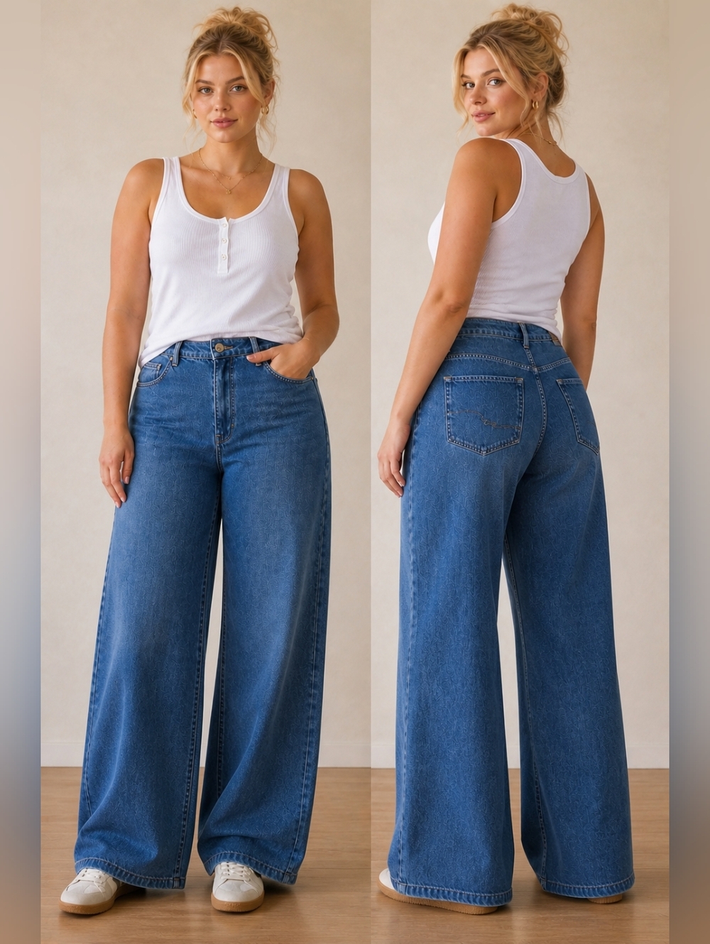 Free People Jeans 31 High Rise Wide Leg Denim Trendy Relaxed Chic NWT